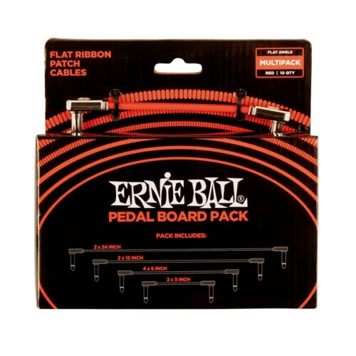 ERNIE BALL 6404 Flat Ribbon Patch Cables Red Multi-pack