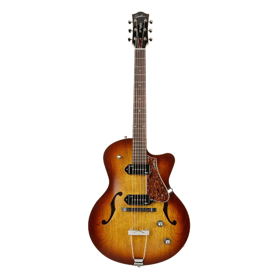 Godin 5Th Avenue Cutaway KingPin II P90 Cognac Burst