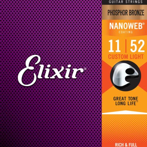 Elixir 16027 Nanoweb Custom Light Acoustic Phosphor Bronze