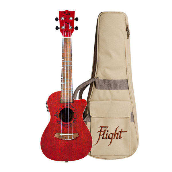 FLIGHT Gemstone Duc380 Elec Con Ukulele - Coral