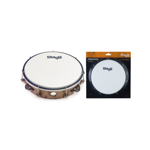 Stagg TAB-108P/WD tamburello 8 con pelle 1 fila sonagli