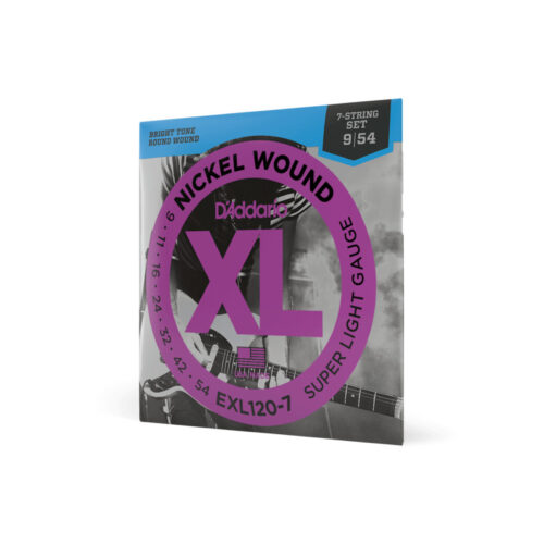 D'ADDARIO EXL120-7 7 CORDE NICKEL WOUND SUPER LIGHT - 9/54